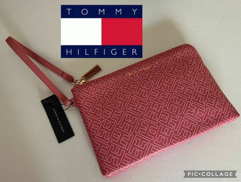 【送料無料】新品■トミー ヒルフィガー TOMMY HILFIGER 大き目ポーチ リストレット 長財布収納可能 セカンドバッグ