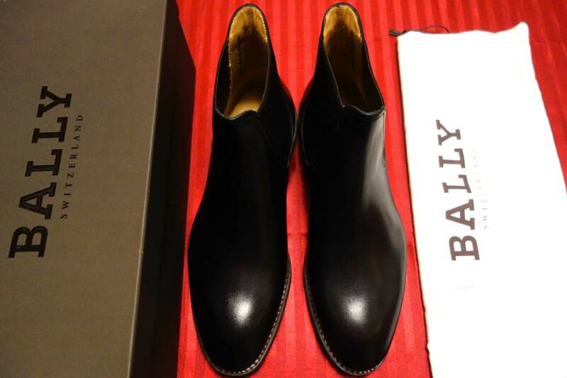 定価１０万円 未使用品 バリー（BALLY）サイドゴアブーツ US７1/2D UK６1/2E(日本サイズ26cm程度) 黒