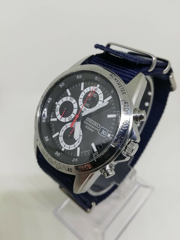 【稼働品】SEIKO セイコー 7T92-0DW0 メンズクォーツクロノグラフ腕時計