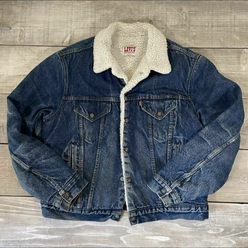 80s USA製 size44 Levi's ボア デニムジャケット 濃紺 made in usa リーバイス アメリカ製 検) 70506 ビッグサイズ ヴィンテージ vintage