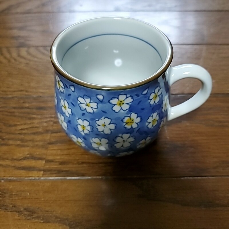 コップ　湯のみ　花 コーヒーカップ ティーカップ ブルー