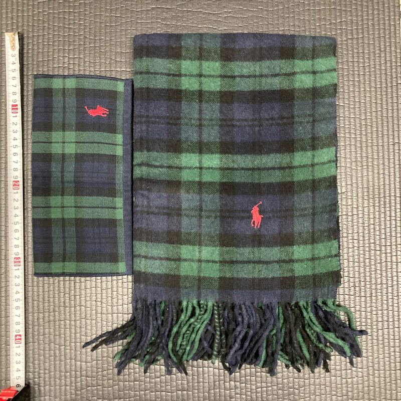 ファッション小物　☆　廃番古着　貴重　ストール ブランケット・ミニタオル　Polo Ralph Lauren　ポロラルフローレン　ブラックウォッチ