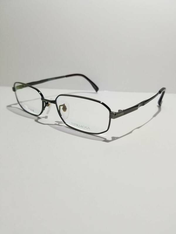 未使用 眼鏡 メガネフレーム HERMOSA 38021 CO5 チタン 金属フレーム スクエア型 フルリム 軽量 男女 メンズ レディース 51口17-140 R-6