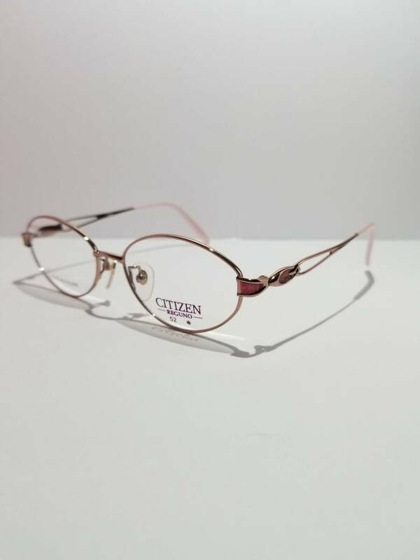 未使用 眼鏡 メガネフレーム CITIZEN REGUNO 20225 チタン 軽量 オシャレ シンプル フルリム 男女 メンズ レディース 52口16-135 CC-1