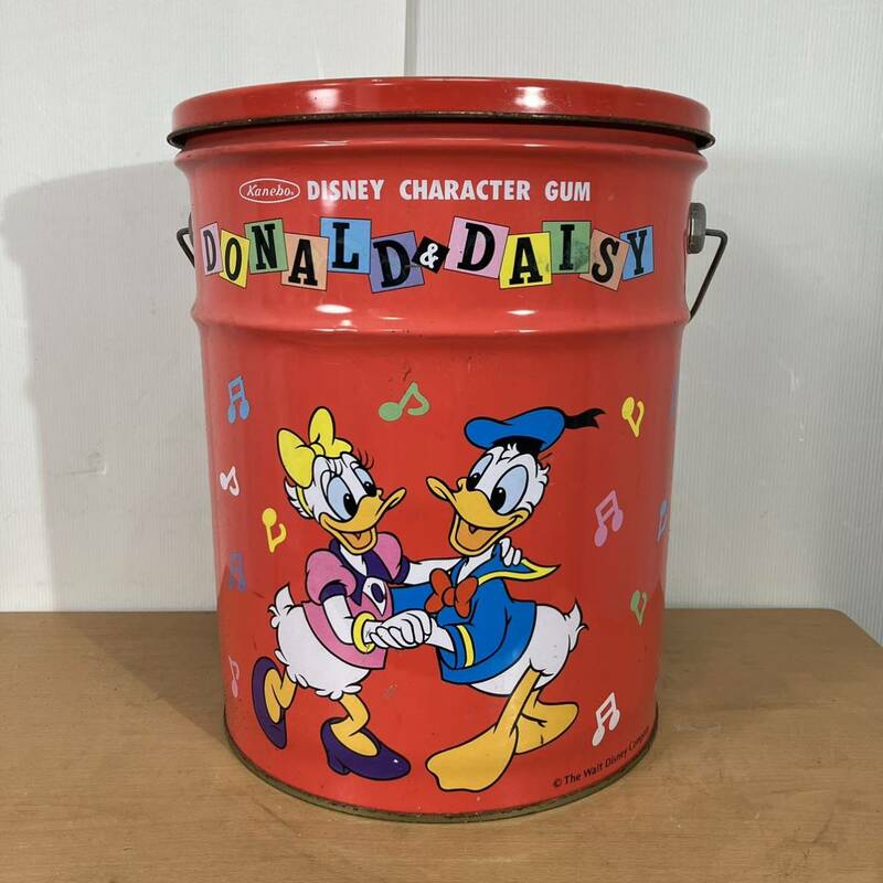 ディズニー ミッキーマウス ミニー ドナルド スツール缶 空き缶 レトロ ペール缶 高さ約36.5cm