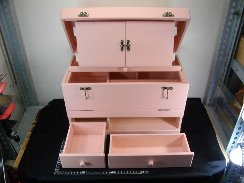 ■送料無料！■大容量■メイクＢＯＸ・Ｈ３５×Ｗ４４×Ｄ２４ｃｍ■三面鏡・鏡付き■コスメＢＯＸ■化粧小物・道具入れ・人気のピンク！