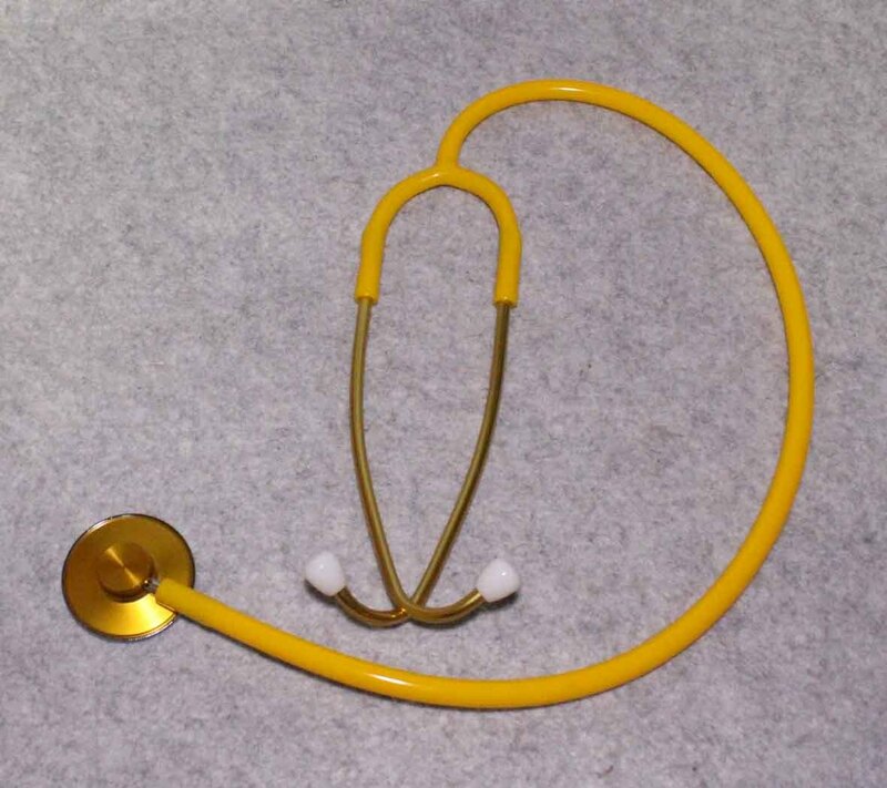 [i161]聴診器　医療器具　黄色　金色　医者　ナース　コスプレ道具　