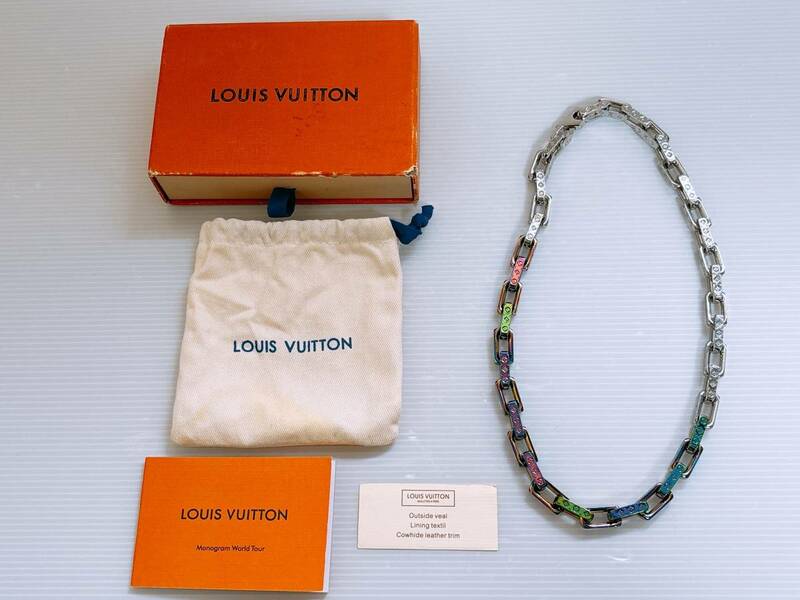 LOUIS VUITTON ルイ ヴィトン コリエ チェーン モノグラム ネックレス アクセサリー シルバー マジョーラ カラー メンズ レディース