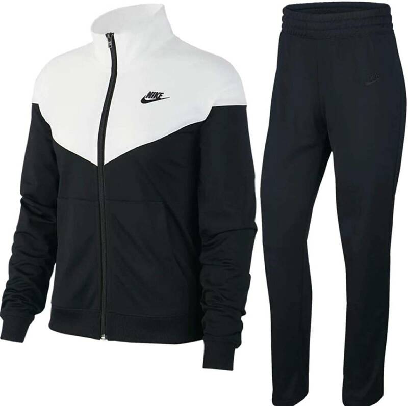 【KCM】Z-nike-48-2s-XL★展示品★【NIKE/ナイキ】レディース　ジャージ 上下セット　裏起毛　BV4959-010　ブラック/ホワイト　サイズXL