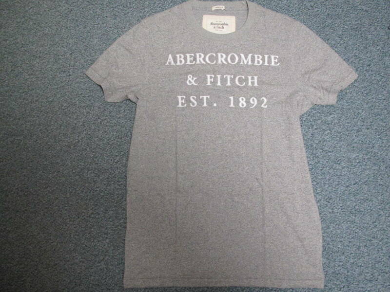 新品未使用　Abercrombie & Fitch アバクロンビー&フィッチ　刺繍　ショートスリーブシャツ　GRAY　Lサイズ 
