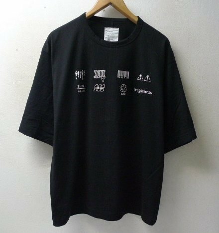 ◆SHAREEF シャリーフ 23ss 刺繍 7分袖　オーバーサイズ　Tシャツ 黒 サイズ1　美品