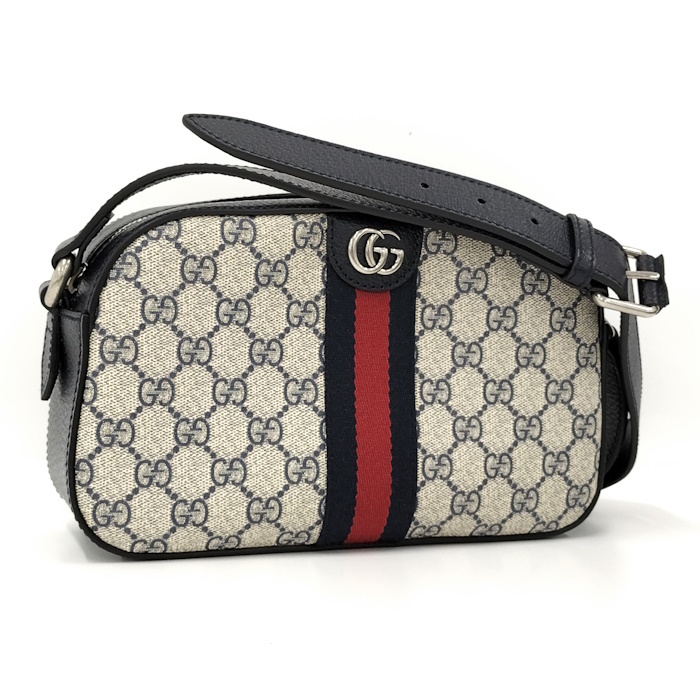 【中古】GUCCI オフィディア ショルダーバッグ GGスプリーム PVC ネイビー 681064