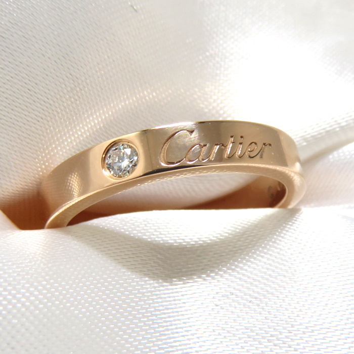 【中古】Cartier リング Cドゥロゴ 750PG K18PG ピンクゴールド ダイヤモンド 表記サイズ：49 約3.7g