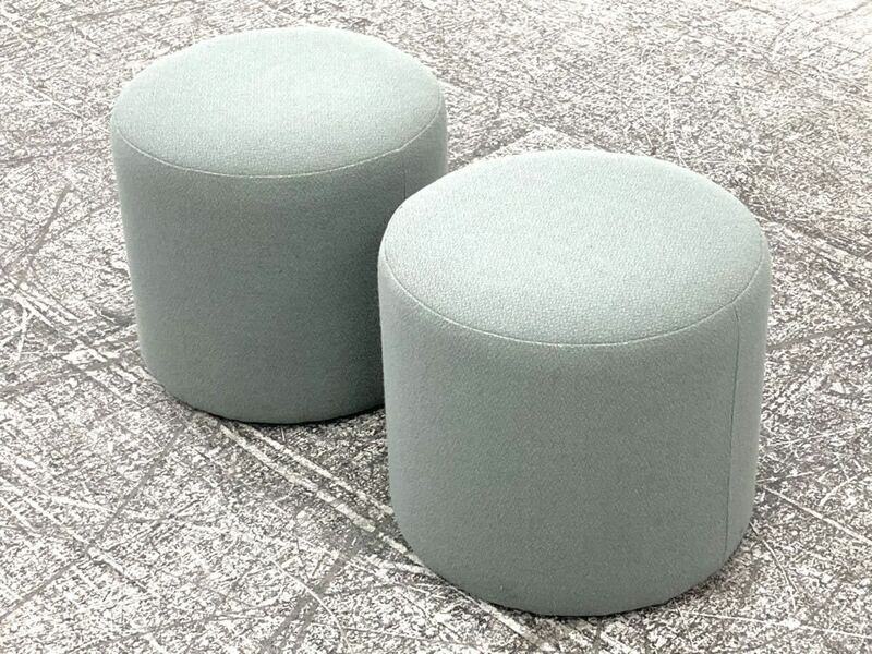 SOGOKAGU/相合家具　スツール　2脚セット　シンプル　軽量　コンパクト　オットマン　腰掛け　布張り　椅子　多目的スペース　チェア　円形