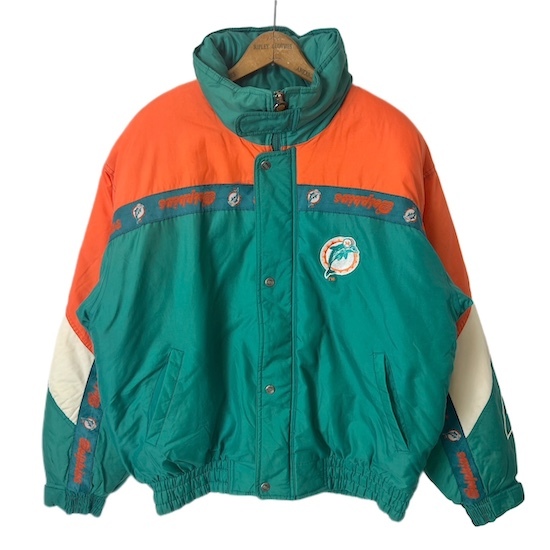 90s NFL GAME DAY マイアミ・ドルフィンズ 中綿 ナイロン ジャケット(メンズ L)ビンテージ