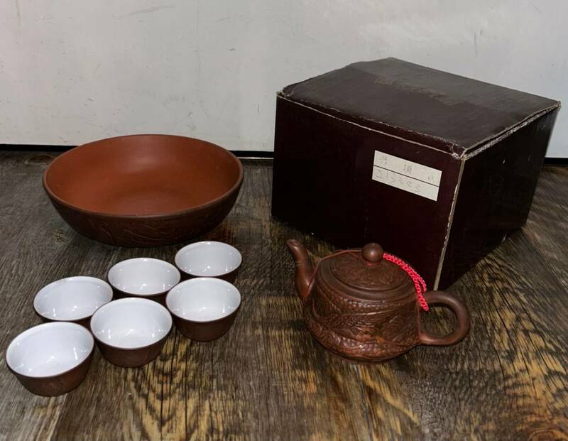 【No.117】中国茶 香港茶 台湾茶 煎茶セット 湯呑 急須 煎茶 茶器 酒器 中古品