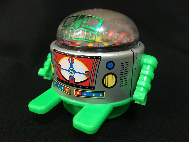 ルーレット ロボット 緑 ブリキ 日本製 昭和