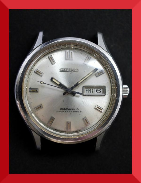 セイコー SEIKO ビジネスエース BUSINESS-A 27石 自動巻き 3針 デイデイト 8346-9000 男性用 メンズ 腕時計 W273 稼働品