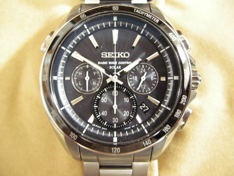 【中古品】セイコー/SEIKO ブライツ/BRIGHTZ ソーラー電波 腕時計 チタン 8B82-0AN0