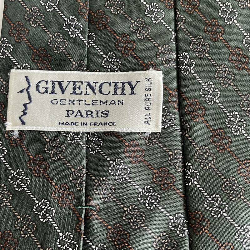 ジバンシィ (GIVENCHY)ジバンシー 緑編み込みストライプネクタイ