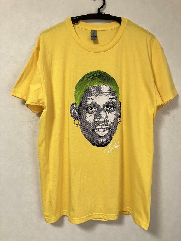 【未使用品】 NBA RODMAN デニス・ロッドマン Tシャツ ユニフォーム　美品　コットン　ブルズ　ジョーダン　綿　イエロー 黄色