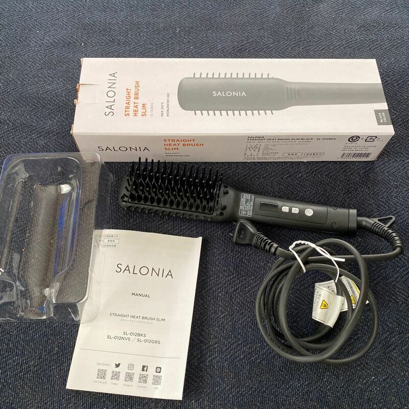 SALONIA SL-012BKS ストレート & カール ヘアアイロン 中古