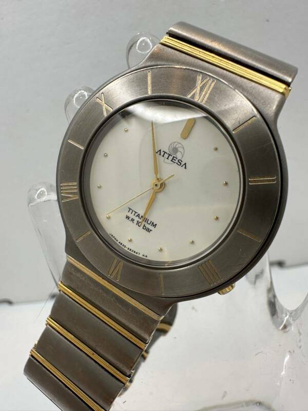 【CITIZEN 】ATTESA TITANIUM クォーツ 腕時計 中古品　電池交換済み　稼動品　66-3