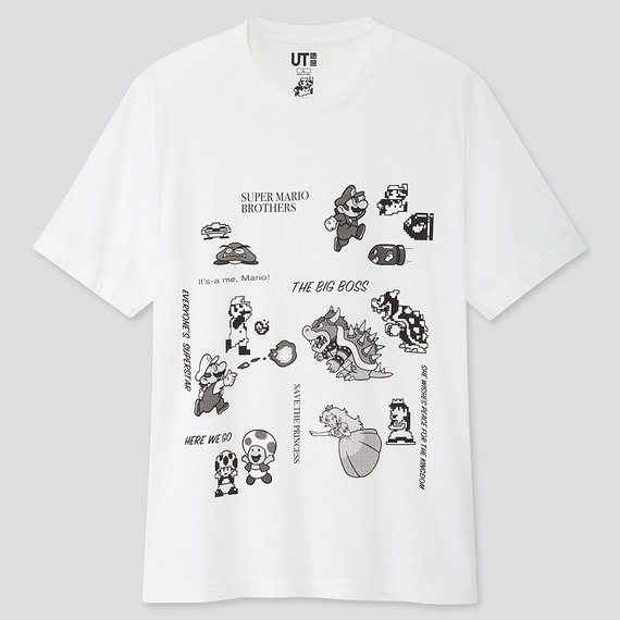 UNIQLO スーパーマリオ 35周年 モノクロ 半袖Tシャツ 3XL ホワイト ユニクロ★新品未使用