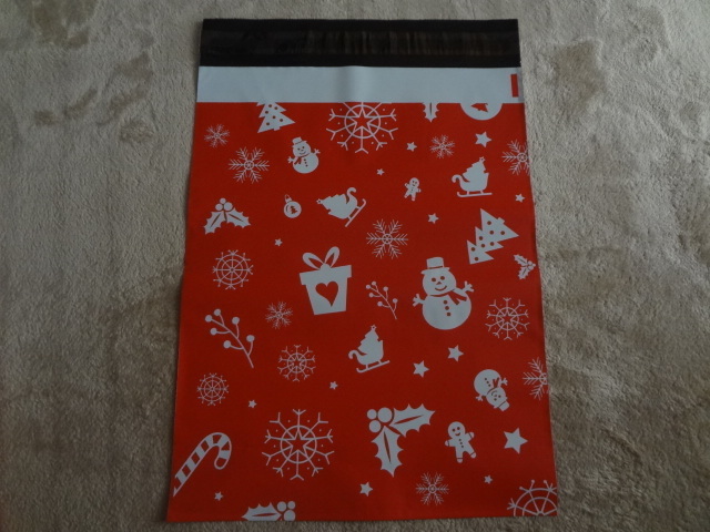 新品。かわいいクリスマス柄の宅配袋、50枚セット、冬柄、ラッピング袋、大きめ、ビニール袋、