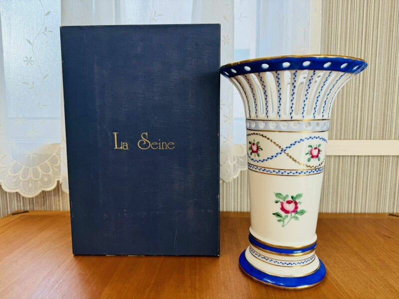 【美品】La Seine ラ・セーヌ 花瓶 フラワーベース 花入れ 花器 約25cm