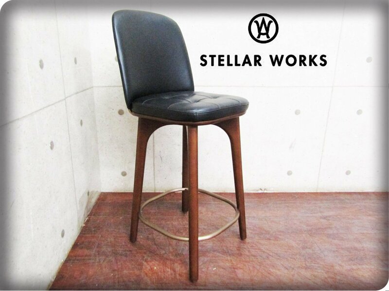 ■新品/未使用品/STELLAR WORKS/高級/FLYMEe/Utility Bar Chair SH610/Neri＆Hu/アッシュ/スチール/本革/ハイチェア/200,200円/ft8452k