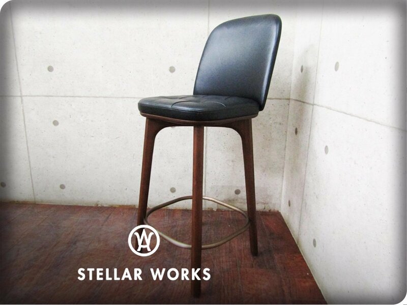 ■新品/未使用品/STELLAR WORKS/高級/FLYMEe/Utility Bar Chair/アッシュ/スチール/本革/Neri＆Hu/ハイチェア/200,200円/ft8440k