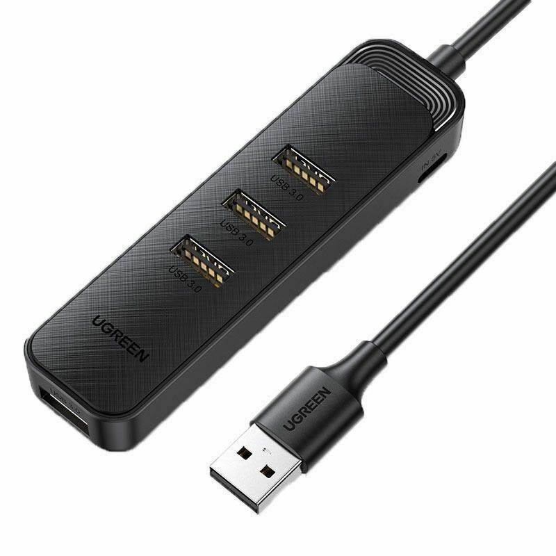 UGREEN USBハブ 4ポート 給電用MicroUSBポート付 セルフバスパワー両対応 Windows mac OS Linux ChromeOS対応 5Gbps 高速 25cmケーブル付き