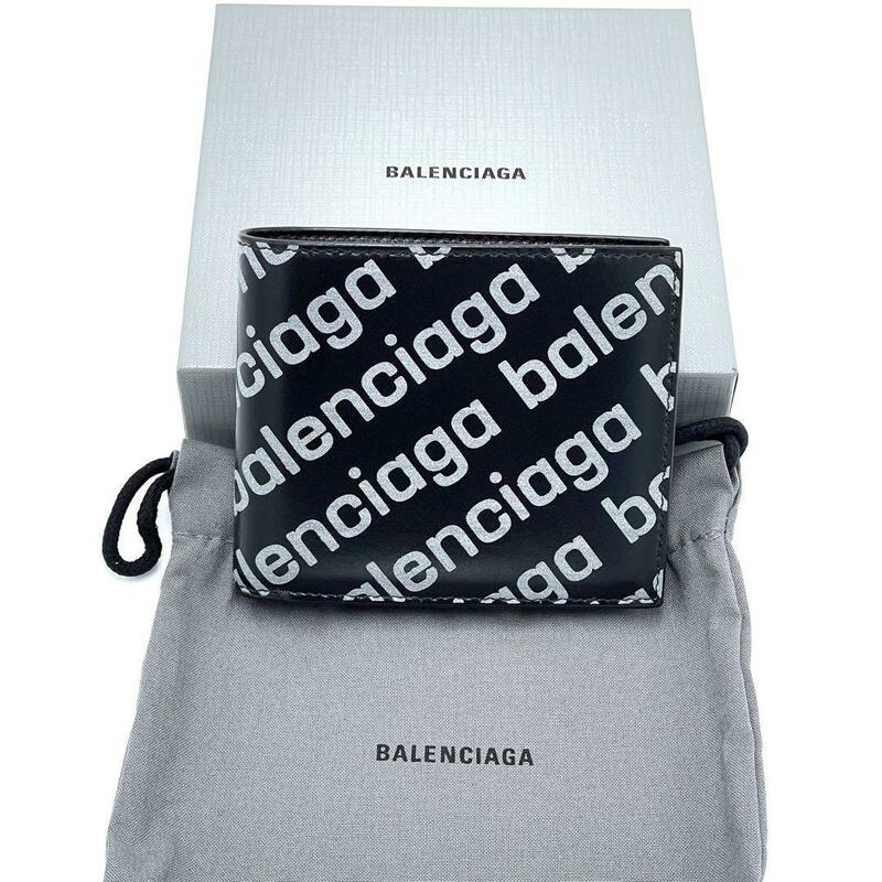 No.85 新品同様☆人気ブランド☆早い者勝ち☆BALENCIAGA バレンシアガ コンパクトウォレット 二つ折り財布 ブラック 財布 メンズ