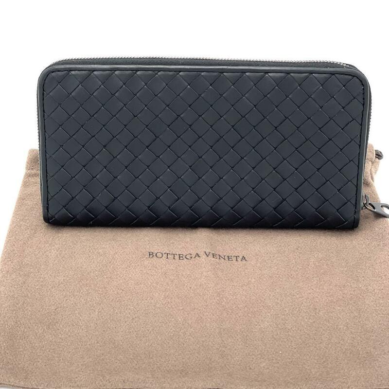 No.92 【超美品】早い者勝ち☆BOTTEGAVENETA ボッテガヴェネタ 長財布 ラウンドジップウォレット イントレチャート メンズ レディース