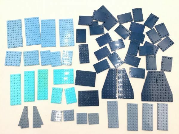 Z-102　レゴバラパーツ　大きめプレートパーツ　青/ブルー系　まとめてセット　60サイズ