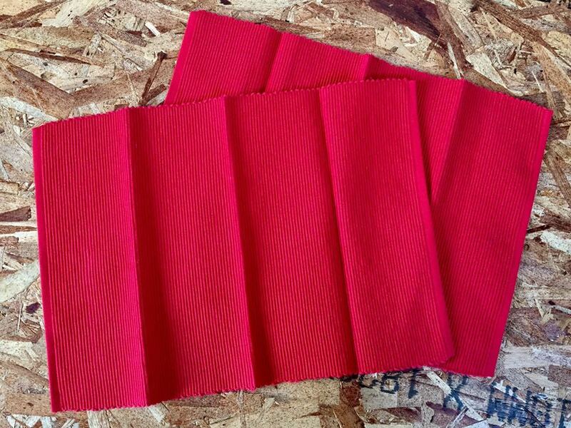 ローラアシュレイ HOME ランチョンマット 2枚 セット まとめて 綿 100% インド製 レッド 赤 テーブルウェア
