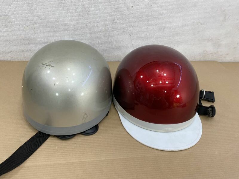 ヘルメット ハーフヘルメット 半キャップ 2点 赤 レッド ceptoo 57〜59cm 00-203 /シルバー GRADE1 BROMPTON