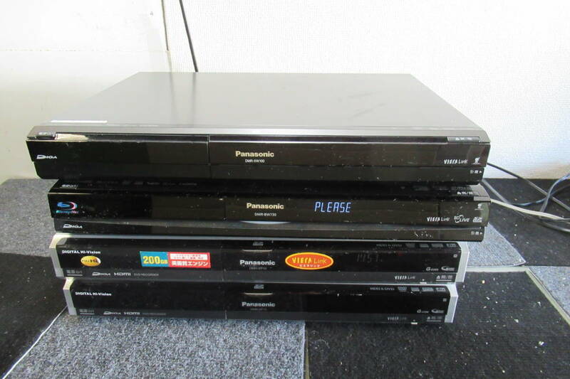 棚9.B900 Panasonic ブルーレイディスクレコーダー 、 DMR-XP10/2台 　DMR-XW100 DMR- BW730 4台セット 本体のみ