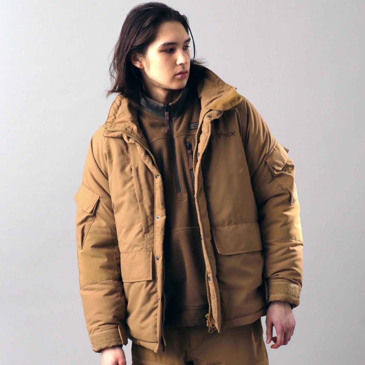 下げ札付き新品　L ブラウン系　AVIREX [アヴィレックス] ブルゾン ミリタリー　ECWCS　 JACKET 6102184 遠赤効果付　中綿アウター　ダウン