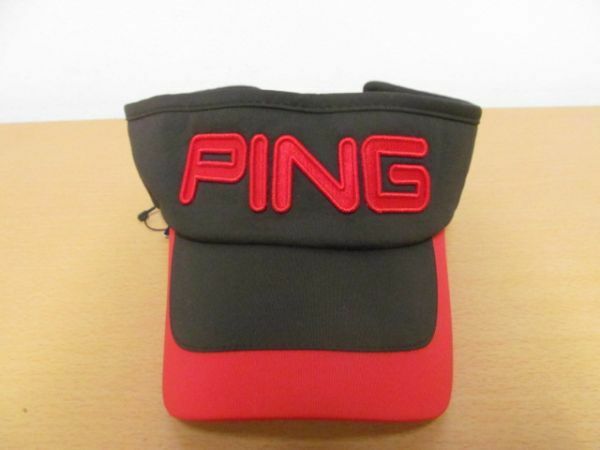 (55440)PING　ピン　ゴルフ　サンバイザー　ブラック×レッド　F　タグ付き　未使用