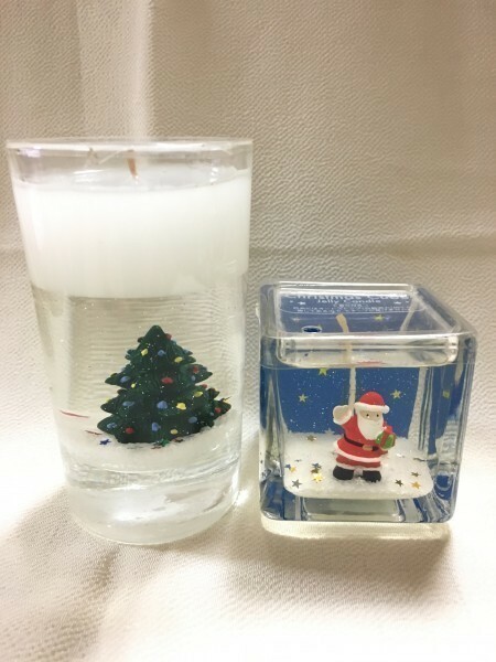 KDESIGN/カメヤマ ジェルキャンドル クリスマス ツリー/モミの木 サンタさん 2個セット 香り付き キャンドル 置物/ 飾り物 インテリア雑貨