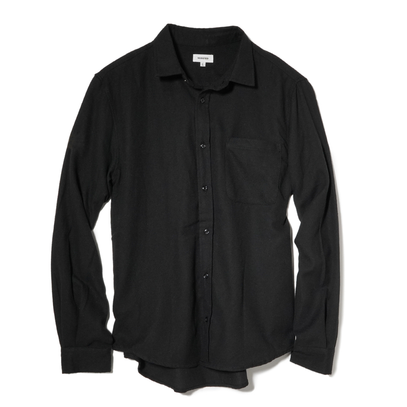 【新品】ネルシャツ 無地 レギュラーフィット■4L（3XL）サイズ / BLACK■ブラック黒 フランネルシャツ ソリッドカラー ネル81302
