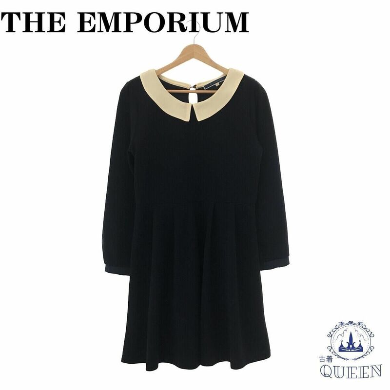 THE EMPORIUM ジエンポリアム ワンピース 襟付き レディース ネイビー L 901-929 送料無料