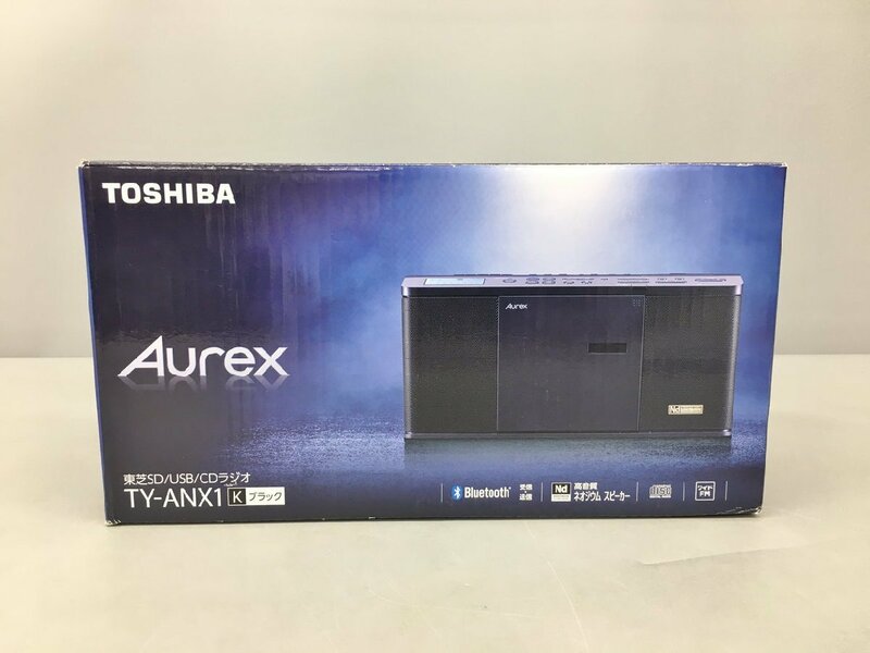 SD/USB/CDラジオ Aurex TY-ANX1 ブラック 東芝 TOSHIBA 2020年製 Bluetooth対応 ネオジウムスピーカー リモコン付き 未使用 2311LR112