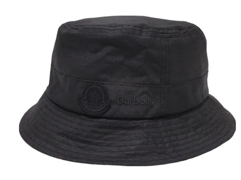 本物新品【大注目】モンクレール ジーニアス MONCLER GENIUS 2 1952×Barbour バブアー コラボ ブラック ワックス バケットハット 帽子