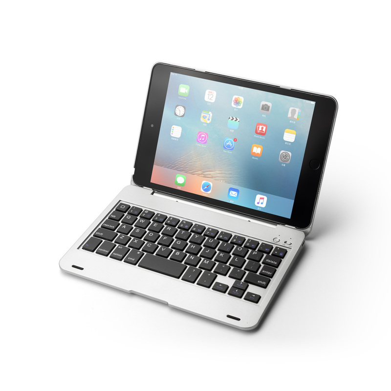 iPad mini4 mini5 専用 Bluetooth キーボードケース PCカバー シルバー