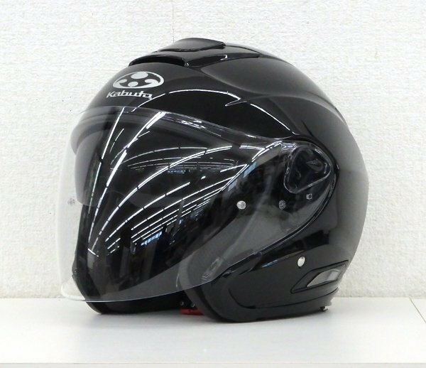 OGK KABUTO/オージーケーカブト ジェットヘルメット ASAGI ブラックメタリック M(57-58cm) アサギ オープンフェイス バイク用品 2017年製 A