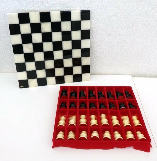 Chiellini/ケリーニ チェス盤 C.A&A チェス駒 セット ブラック/ホワイト ボードゲーム イタリア製