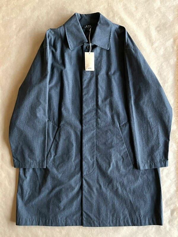 極美品 A.P.C. ワイドシルエット バルマカーンコート チャコールグレー M ステンカラー MacNickols オーバーサイズ APC アーペーセー @b108